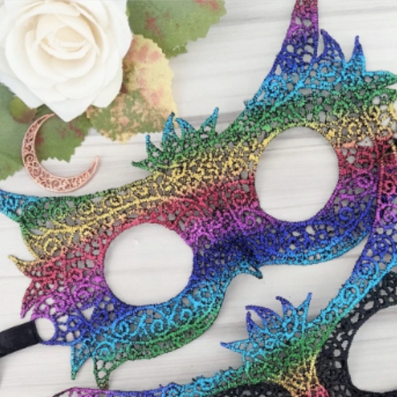 7/$25 Rainbow Owl masquerade mask BNIP - Picture 2 of 3